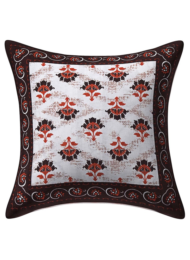 Skykross Everyday A New Thing Flora Print 100 Pure Cotton Cushion Cover Bolster Cover Set of 7 Decorative Covers for SofaBedroomLiving Room 16 16 16 32 Brown