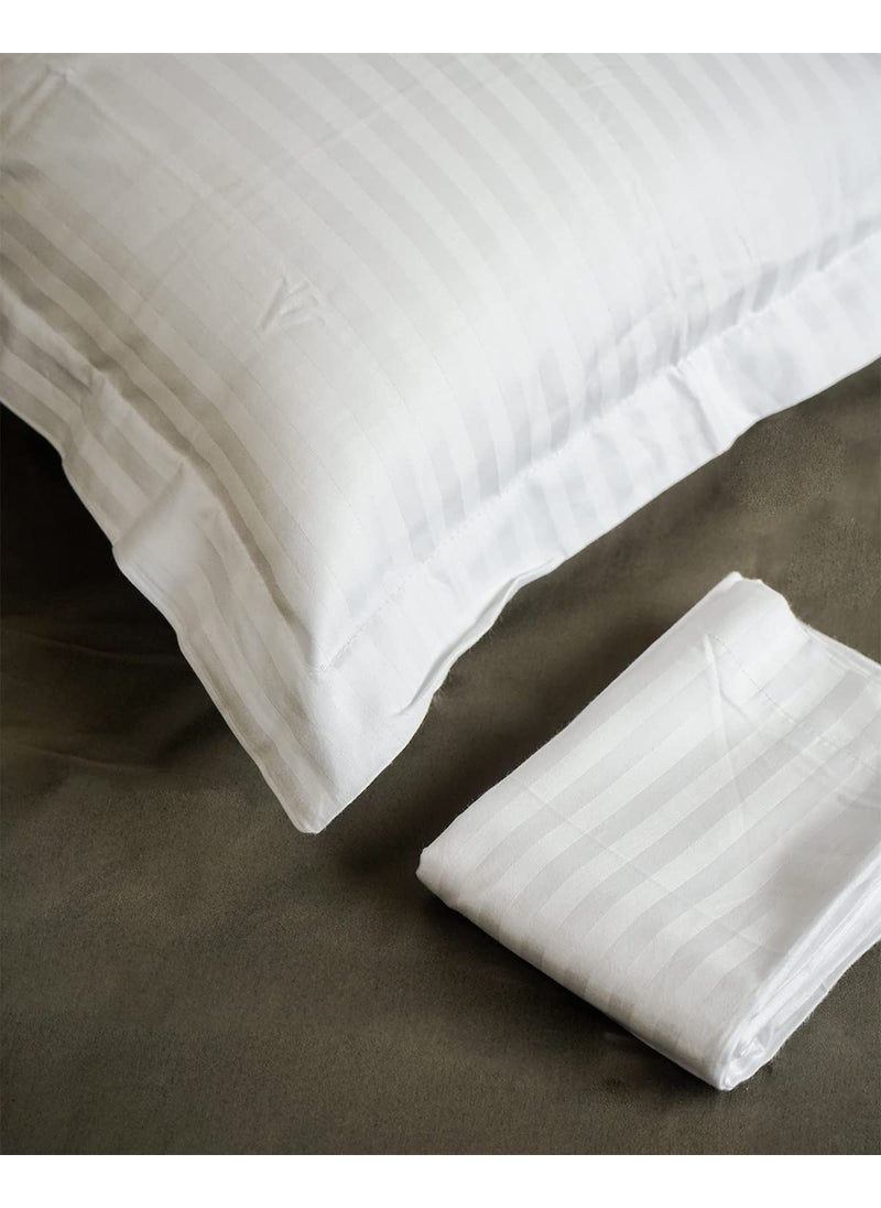 THE WOOD WHITE 100 Egyptian Cotton 600 TC Hotel Style Pillow Covers Set of 4 in 18 x 28 Inch White
