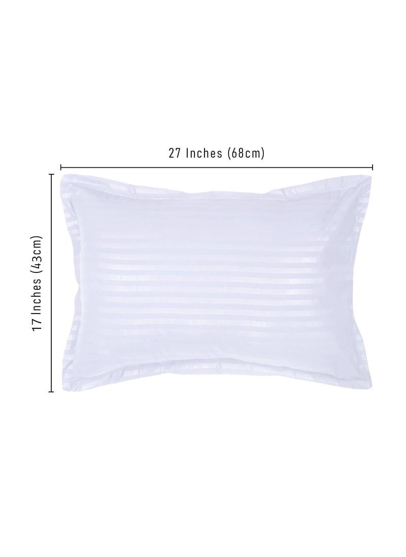RRC 600 Tc Cotton Silken Soft Feel King Size Solid Plain Pillow Covers Hotel Pillow Covers White 17X27 6 pcs