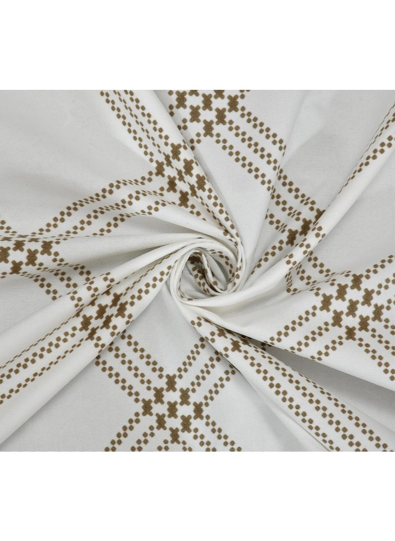 Hidecor Premium Cotton King Size Quilt CoverDuvet CoverRajai CoverBlanket Cover with Zipper Closure Double 90x100 inch Color White Beige Print