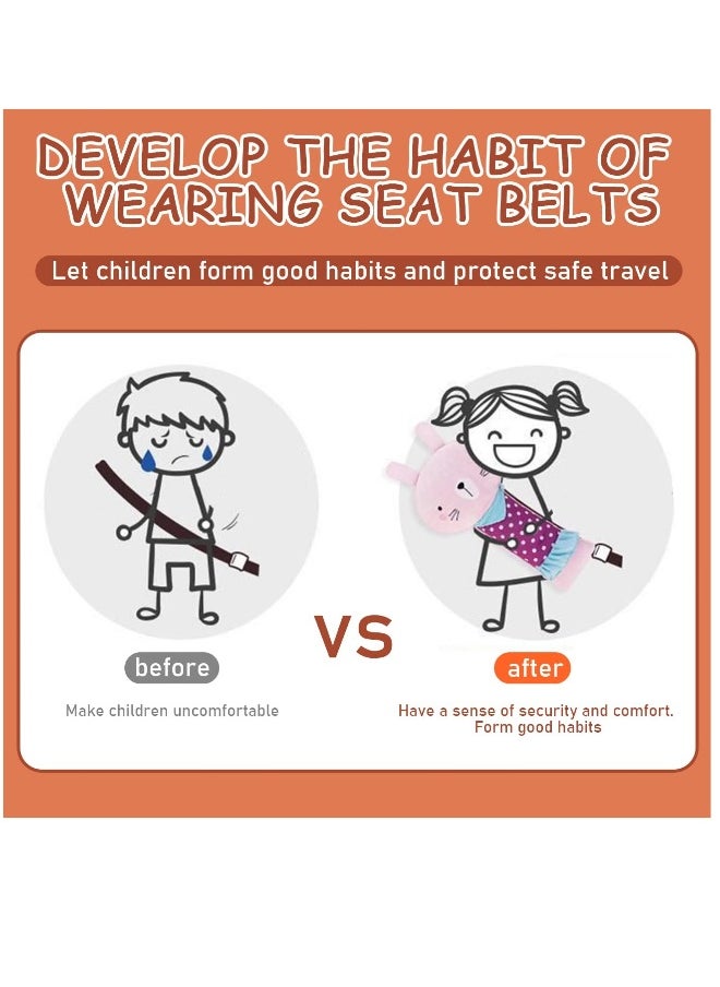 Seat Belt Cover Pillow for Kids Car Seatbelt Cushion Head Shoulder Neck Support Protector Pad Soft Stuffed Plush Travel Vehicle Safety Belts Strap Seatbelt Pillow For Kids Of All Ages