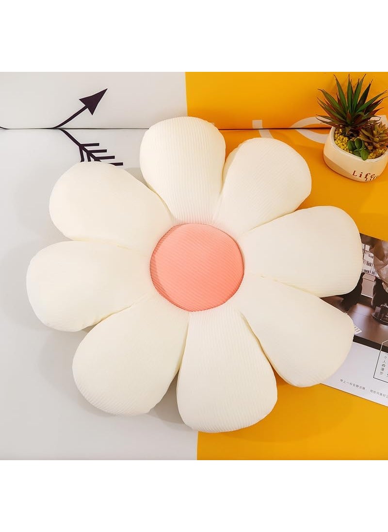 AVS Plushed Sunflower Shaped Decorative Preppy Throw Pillows Floor Cushion for Aesthetic Decor Pack of 5 35CM WhitePink