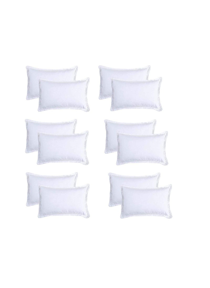 HSR Collection 100 Cotton King Size 12 Piece Border Frilled Pillow Covers White