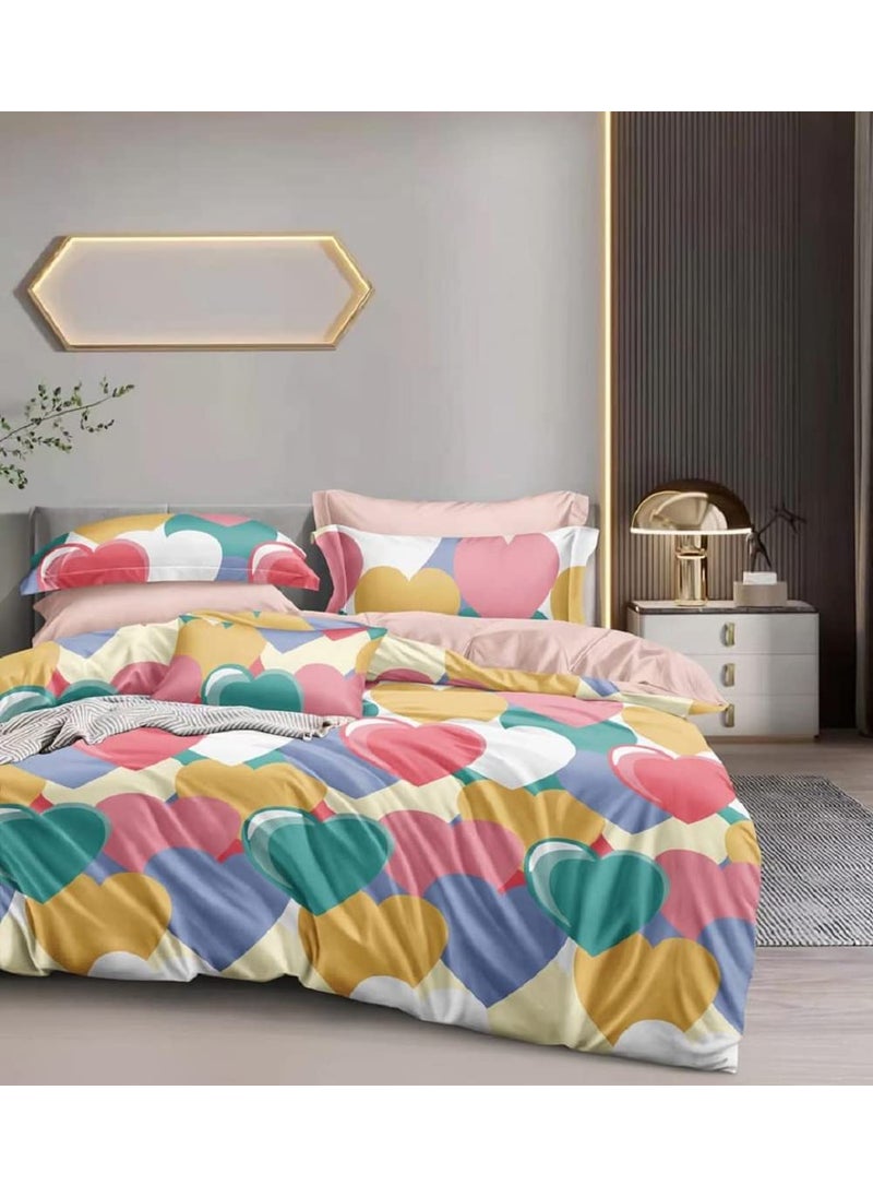 BREVARD Glacecotton Single BedDuvet CoverRajai CoverBlanket Cover with Zipper 60x90 Inche Multi Heart
