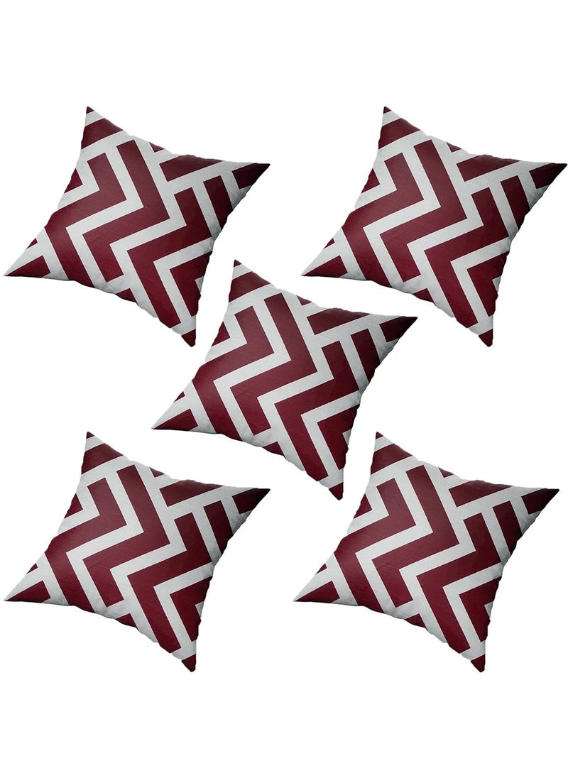 A A Fabrics Abstract Printed Cotton Cushion Cover Set 5 16X16 Slip Covers 16 Inch X 16 Inch Kushan Pillow Cover for Sofa Home Office Car Bedroom and Living Room