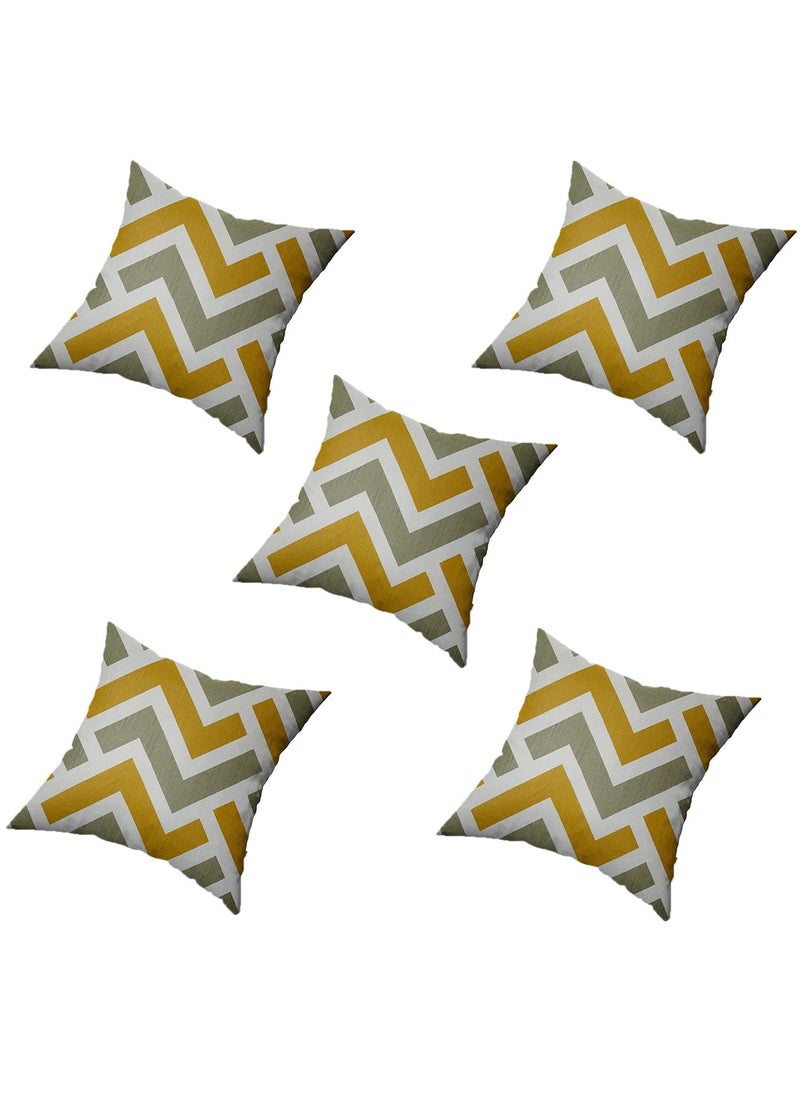 A A Fabrics Abstract Printed Cotton Cushion Cover Set 5 16X16 Slip Covers 16 Inch X 16 Inch Kushan Pillow Cover for Sofa Home Office Car Bedroom and Living Room