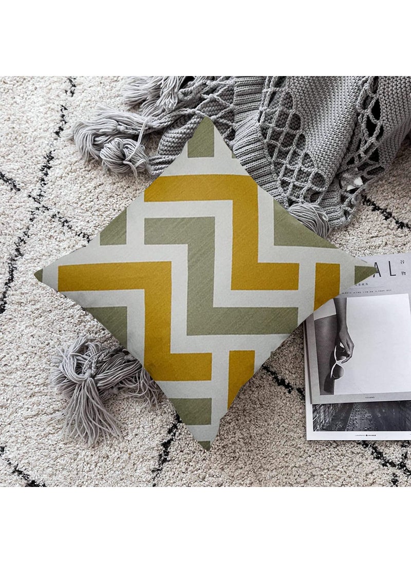 A A Fabrics Abstract Printed Cotton Cushion Cover Set 5 16X16 Slip Covers 16 Inch X 16 Inch Kushan Pillow Cover for Sofa Home Office Car Bedroom and Living Room
