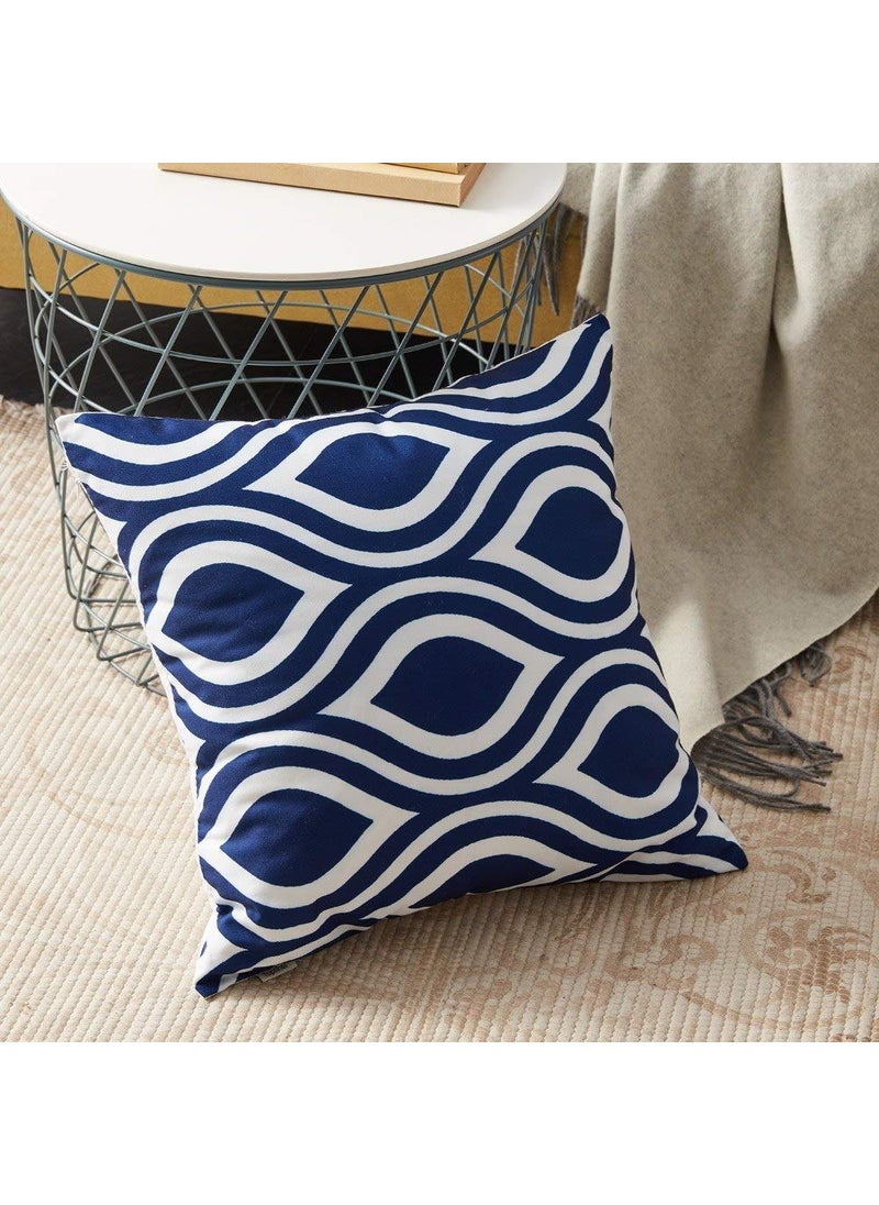 AEROHAVEN Set of 6 Satin Abstract Designer Decorative Throw PillowCushion Covers Blue 18 x 18 Inch