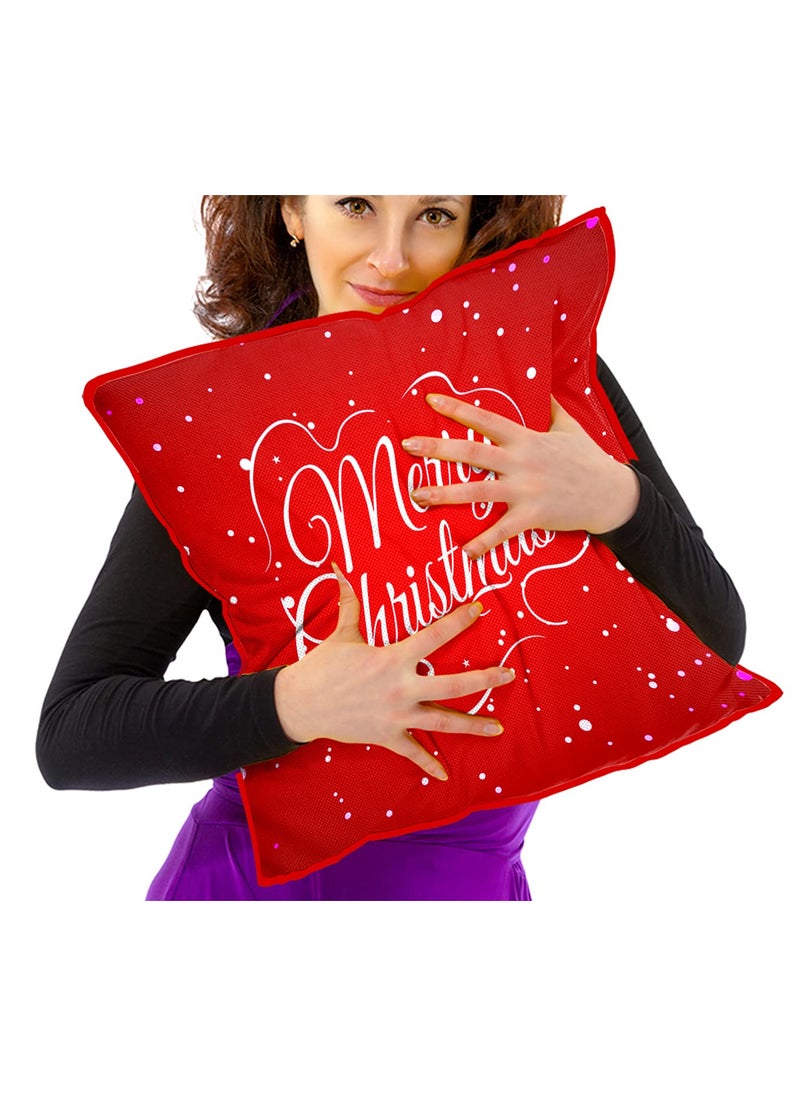 DREAMVIO Polyester Jute Merry Christmas ThrowPillow Covers Cushion Covers for Living Room Set of 5 16 X 16 Inch Multicolor Dv516Mccjute0007
