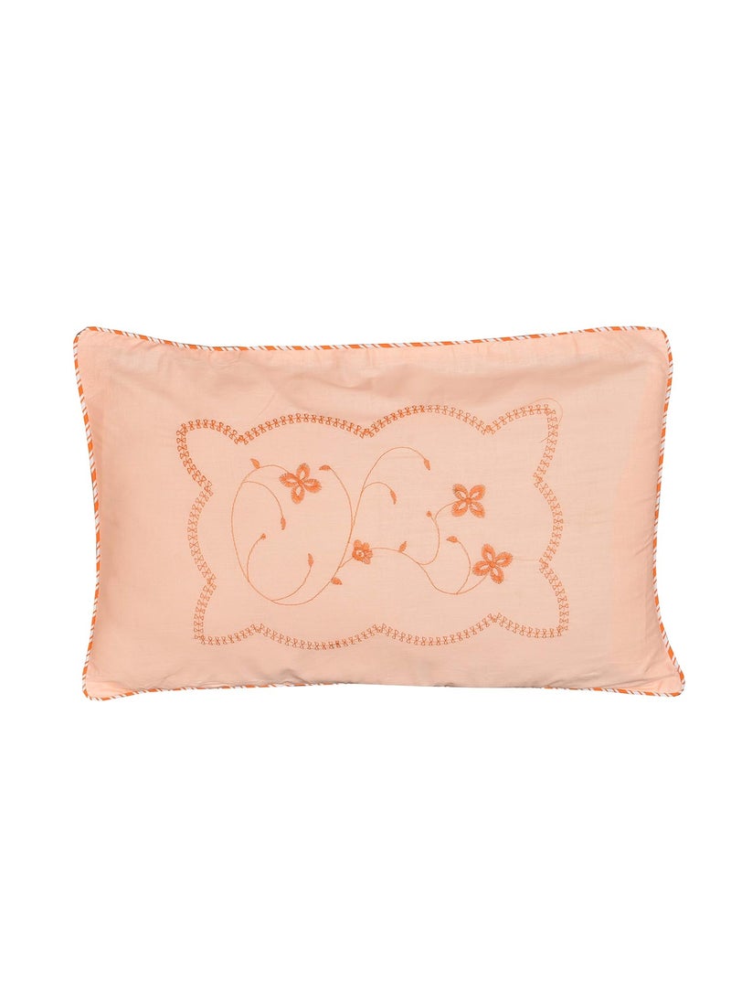 HSR Collection 100 Pure Cotton 300TC Standard Size Flower Design Embroidery Pillow Covers Set of 6 18x28 Multicolor