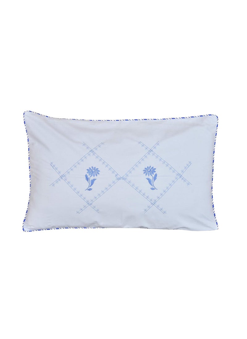 HSR Collection 100 Pure Cotton 300TC Standard Size Flower Design Embroidery Pillow Covers Set of 6 18x28 Multicolor