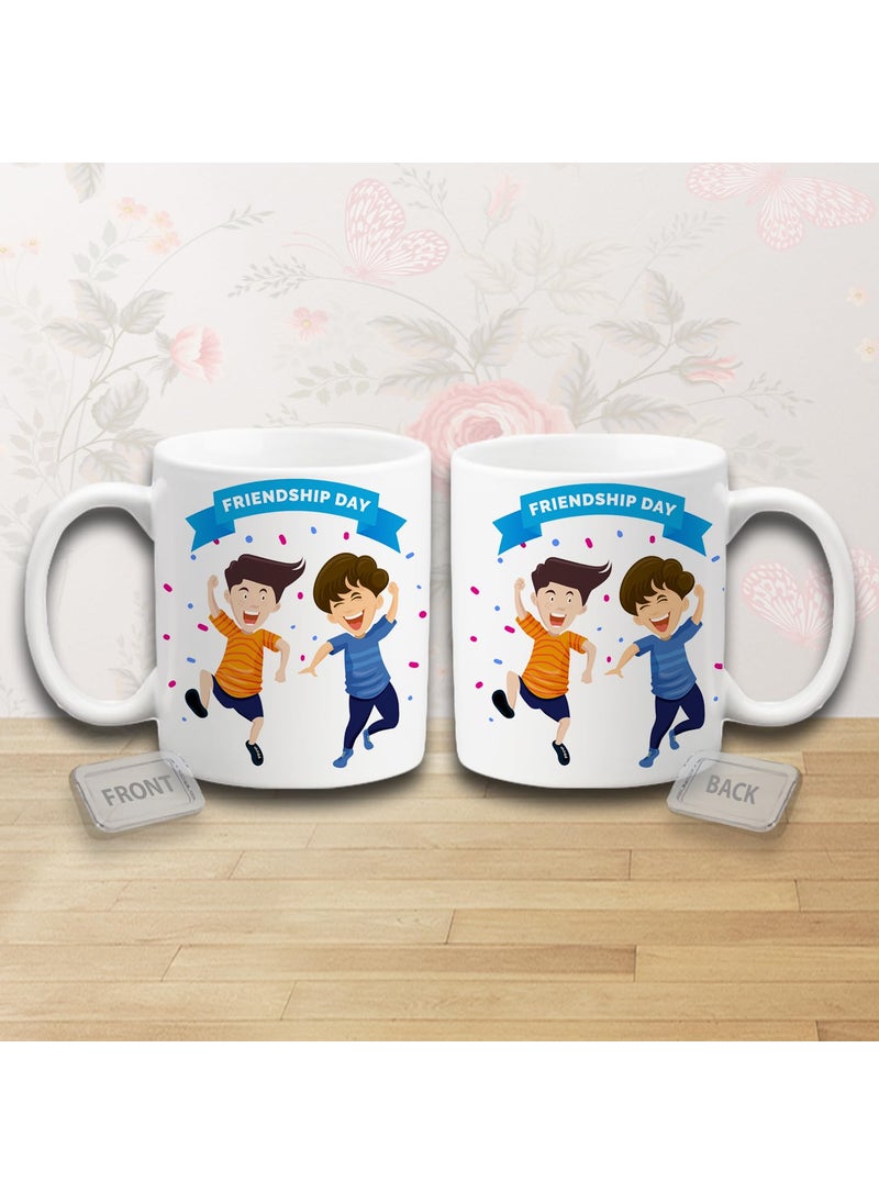 iinfinize Friendship Day Combo Heatwarming Cushion Cover Trendy Mug Fashionable Keychain Moder Happy Friendship Day Gift Hempar Set