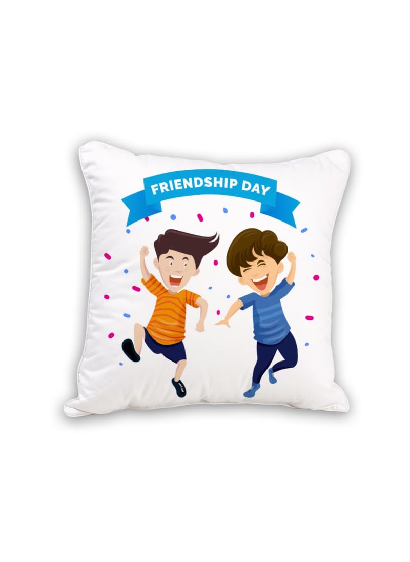 iinfinize Friendship Day Combo Heatwarming Cushion Cover Trendy Mug Fashionable Keychain Moder Happy Friendship Day Gift Hempar Set