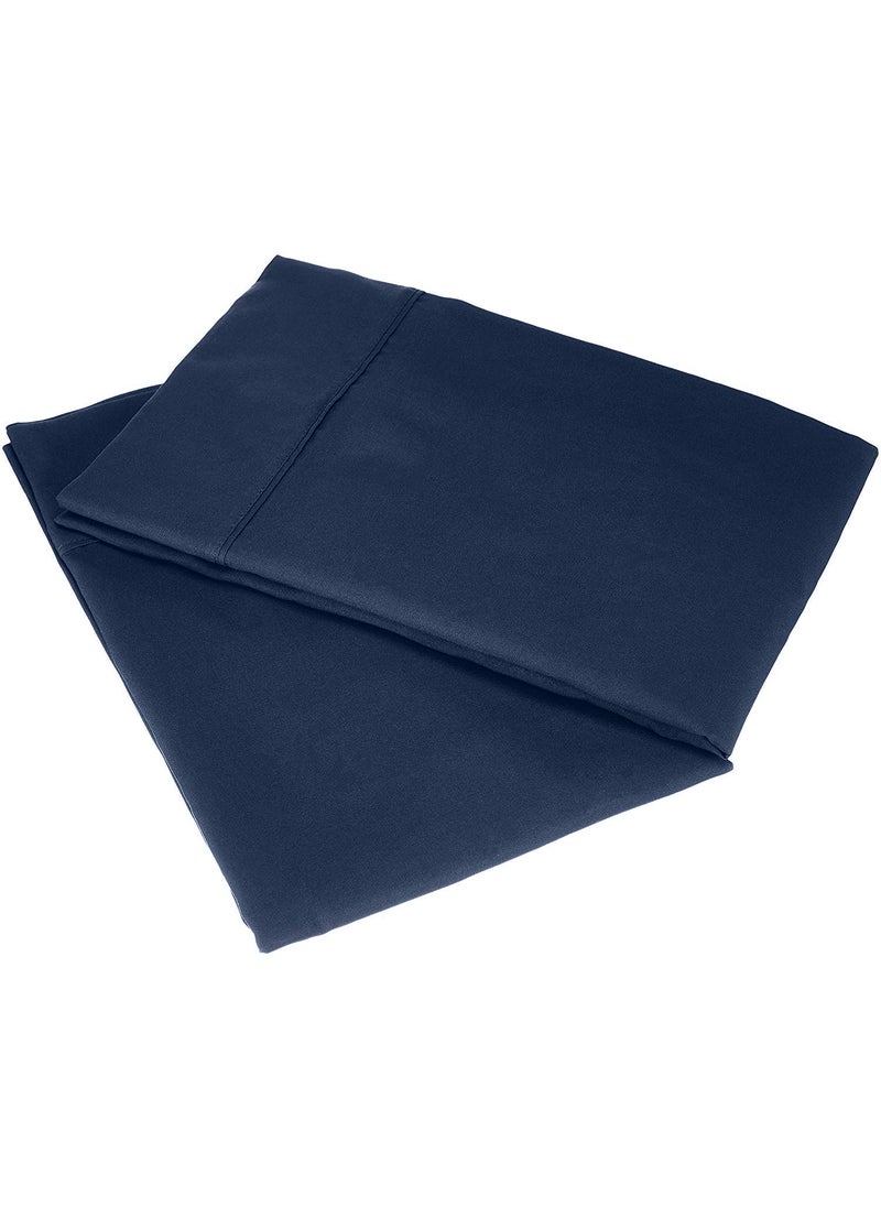 Jaipur Linen Cotton 300TC Pillow Cover King Dark Blue Set of 2