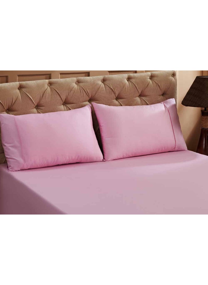 Jaipur Linen Cotton 300TC Pillow Cover Set King Pink 2 Pieces