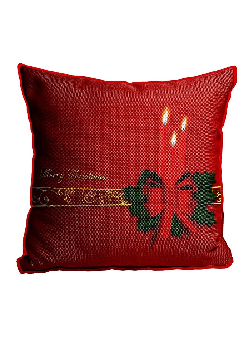 DREAMVIO Polyester Jute Merry Christmas ThrowPillow Covers Cushion Covers for Living Room Set of 5 16 X 16 Inch Multicolor Dv516Mccjute0020