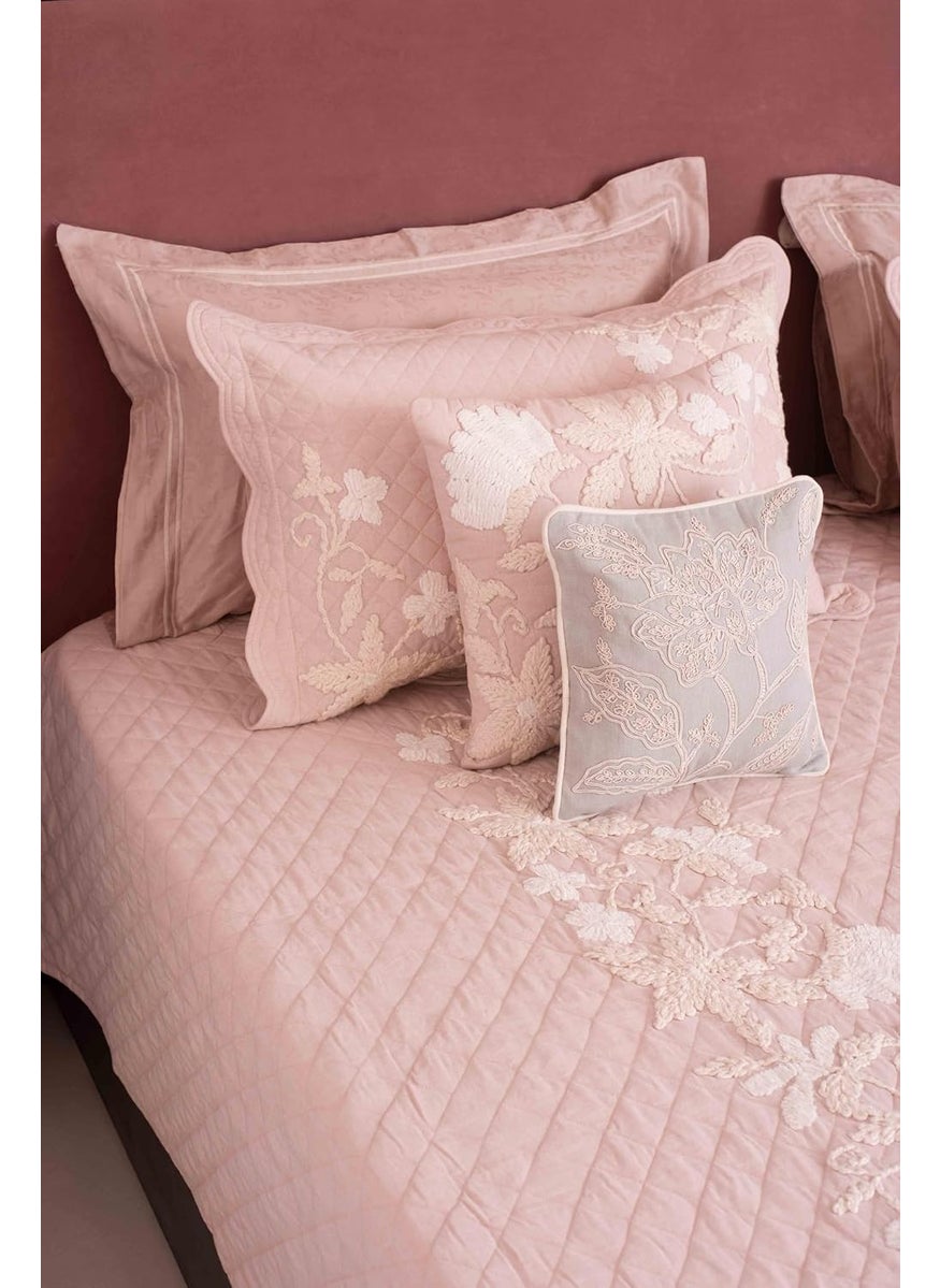 CASA AMI Blair Bedcover Set 1 bedcover 2 Pillow Covers and 2 Cushion Covers Suitable for King and Queen Beds Fabric Linen