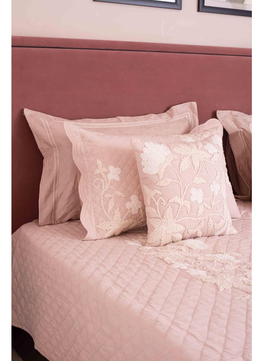 CASA AMI Blair Bedcover Set 1 bedcover 2 Pillow Covers and 2 Cushion Covers Suitable for King and Queen Beds Fabric Linen