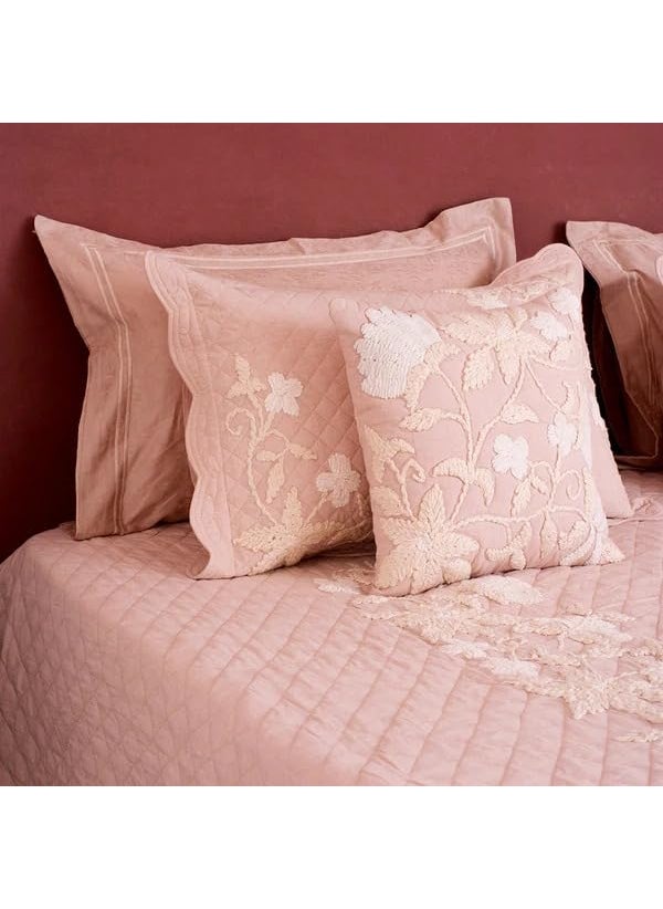 CASA AMI Blair Bedcover Set 1 bedcover 2 Pillow Covers and 2 Cushion Covers Suitable for King and Queen Beds Fabric Linen