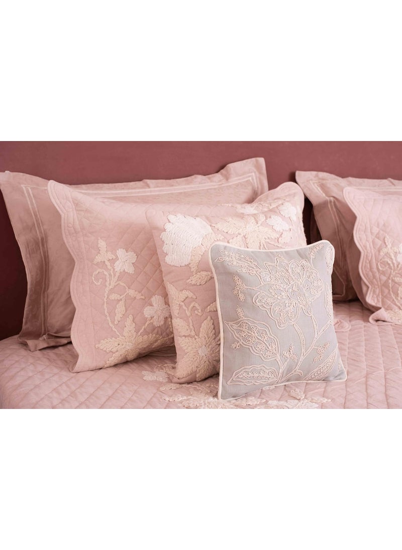 CASA AMI Blair Bedcover Set 1 bedcover 2 Pillow Covers and 2 Cushion Covers Suitable for King and Queen Beds Fabric Linen
