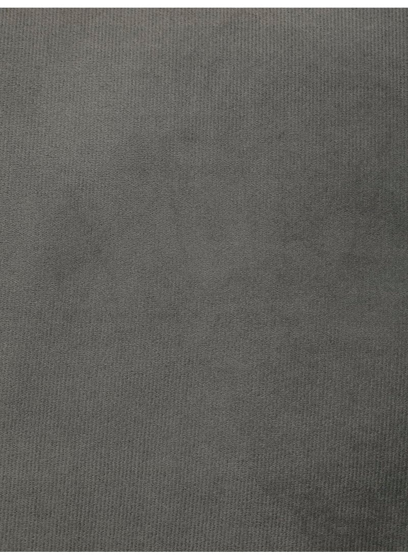 The Conversion Set of 2 Premium Super Soft Velvet Pure Mercerized Solid Design Dark Grey Color 2 pc Pillow Cover 17x27