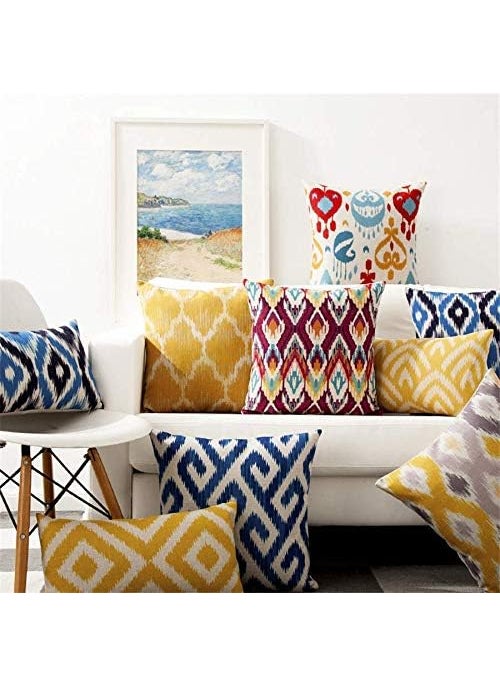 AEROHAVEN Set of 5 Designer Decorative Throw PillowCushion Covers Multi 16 x 16 inch Polyester 150 tc