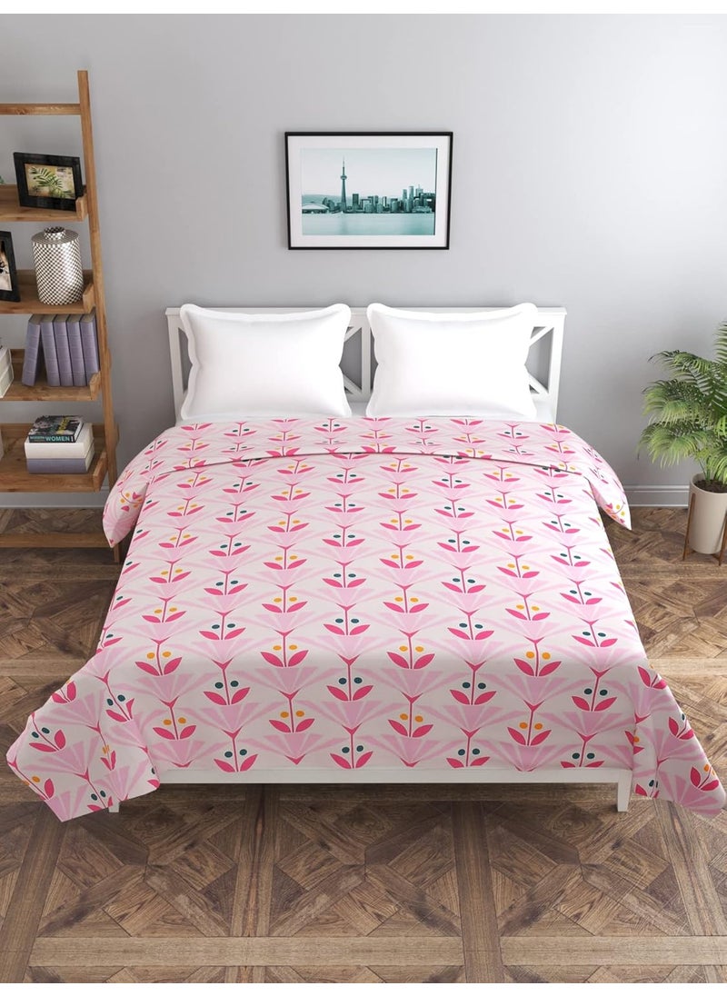 BREVARD Glacecotton DoubleDuvet CoverRajai CoverBlanket Cover with Zipper 90x100 Inche Pink