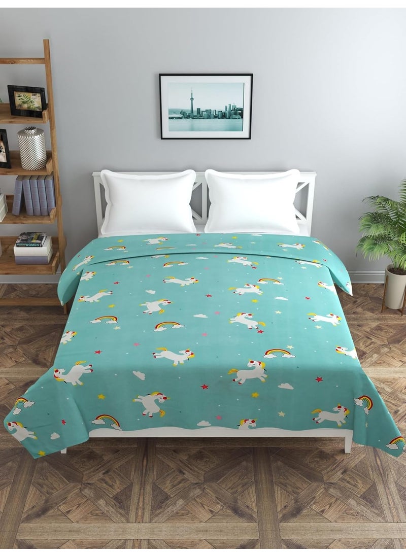 BREVARD Glacecotton DoubleDuvet CoverRajai CoverBlanket Cover with Zipper 90x100 Inches Sky Blue