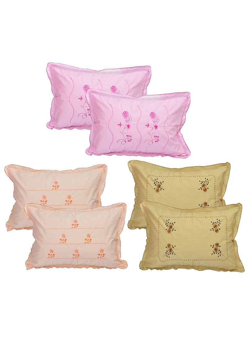 HSR Collection Embroidery King Size Cotton Pillow Covers Set of 618 x28 Inches Multicolor