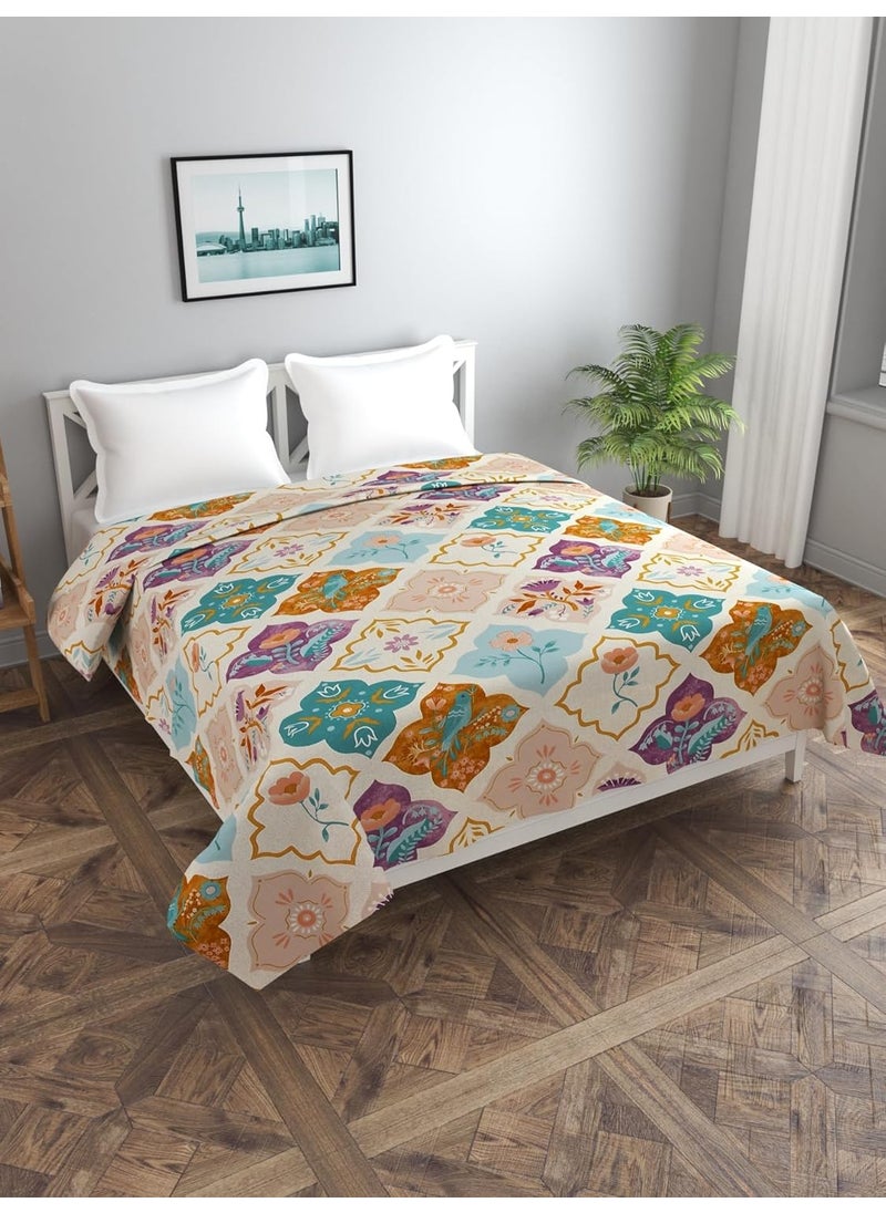 BREVARD Glacecotton DoubleDuvet CoverRajai CoverBlanket Cover with Zipper 90x100 Inches Multi Color