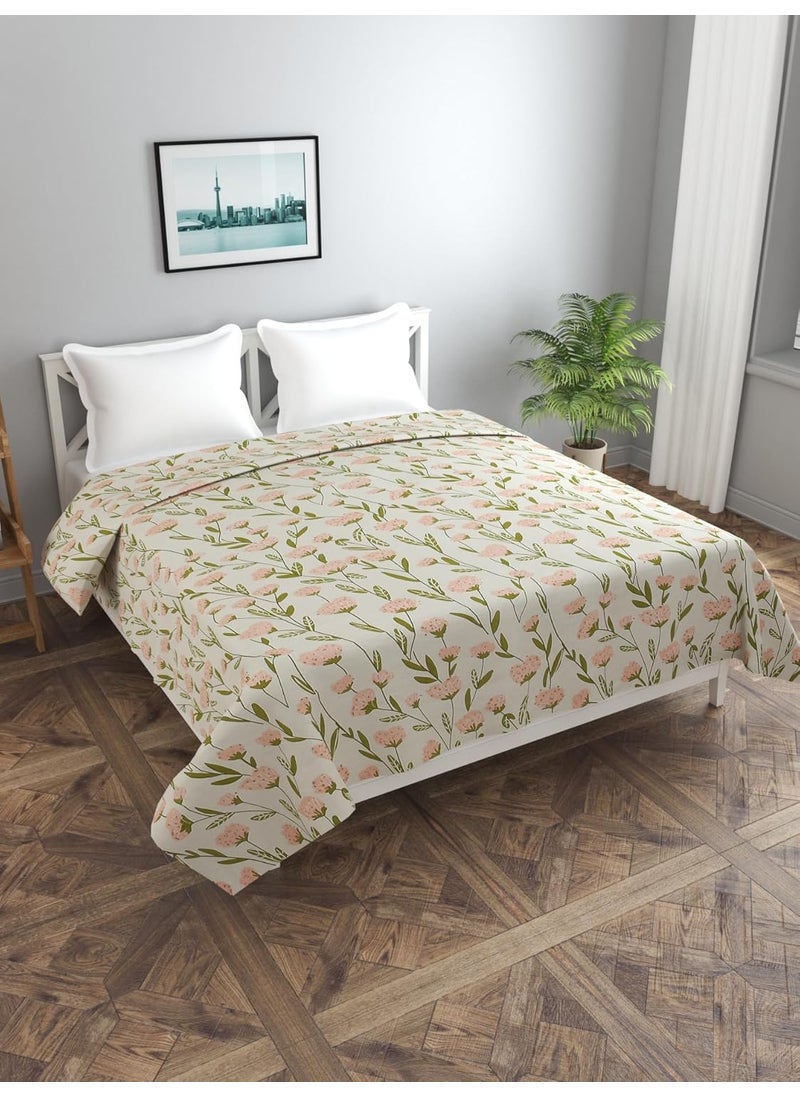 BREVARD Glacecotton DoubleDuvet CoverRajai CoverBlanket Cover with Zipper 90x100 Inches White Peach