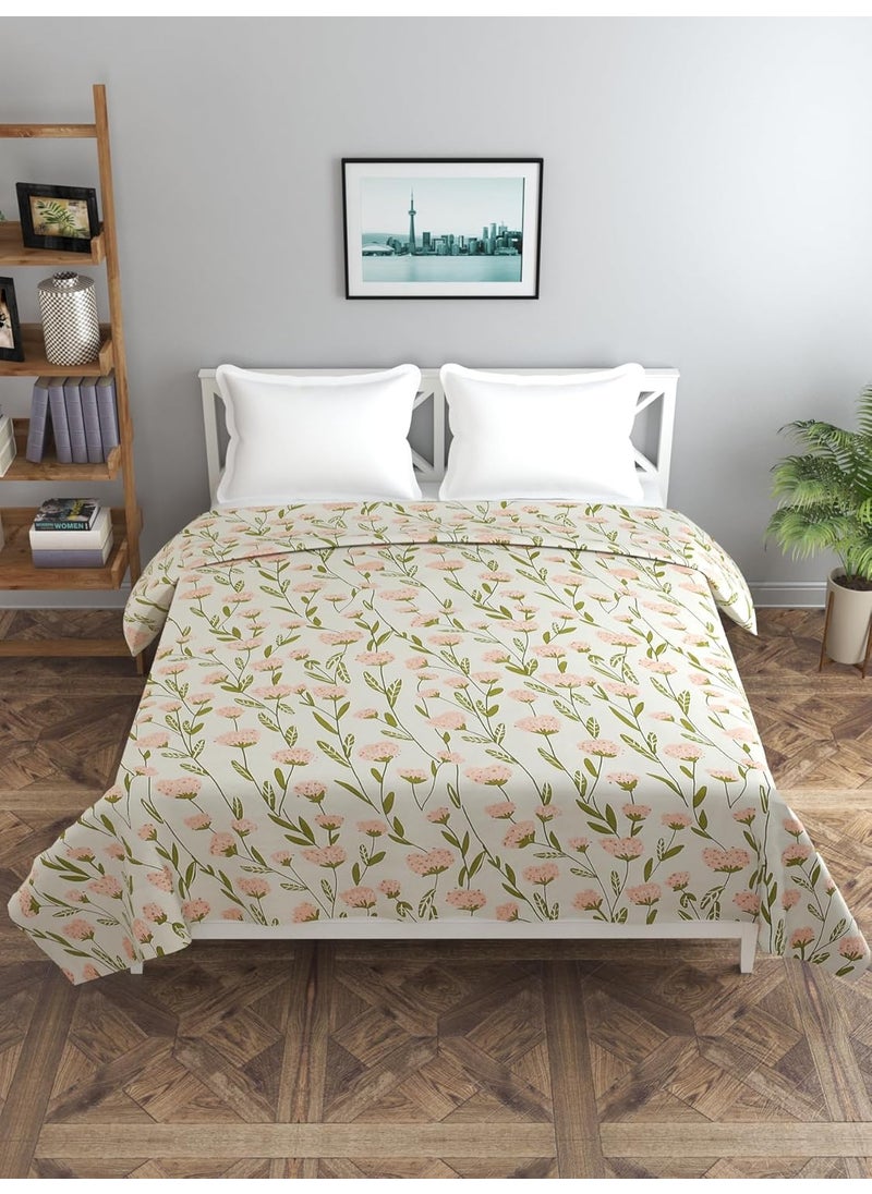 BREVARD Glacecotton DoubleDuvet CoverRajai CoverBlanket Cover with Zipper 90x100 Inches White Peach