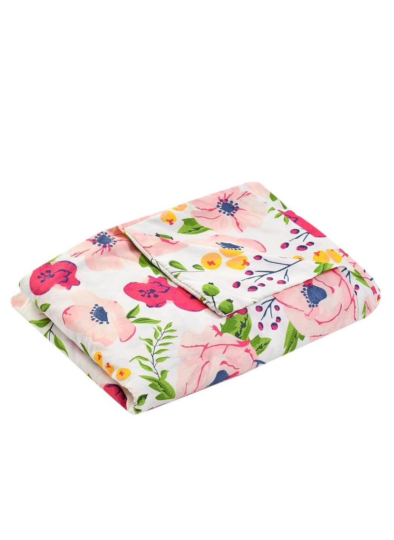 BREVARD Glacecotton DoubleDuvet CoverRajai CoverBlanket Cover with Zipper 90x100 Inches Pink Floral