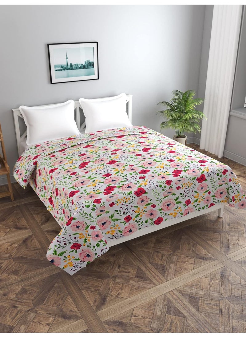 BREVARD Glacecotton DoubleDuvet CoverRajai CoverBlanket Cover with Zipper 90x100 Inches Pink Floral