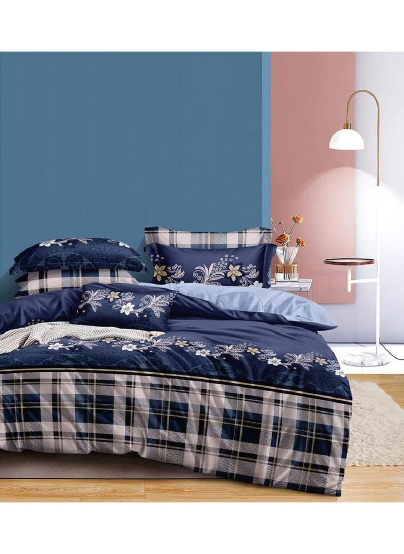 BREVARD Glacecotton Double BedDuvet CoverRajai CoverBlanket Cover with Zipper 90x100 Inche Navy Blue