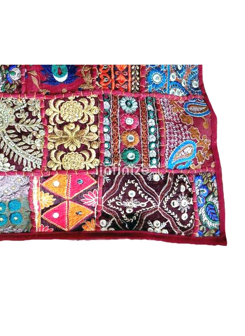 iinfinize Home Decorative Pillow Case 16x24 Inch Handmade Patchwork Cushion Cover Traditional Hand Embroidery Pillow Cover Pack of 2 Throw Vintage Bed Pillowcase