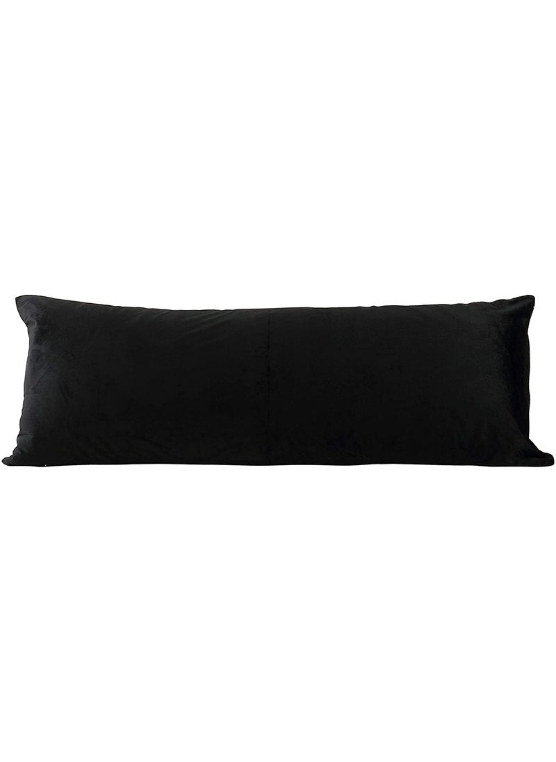 Brownmonkey Ultra Soft Velvet Body Pillow CoverCase Pillowcase with Hidden Zipper Zippered Body Pillow Case Black 1