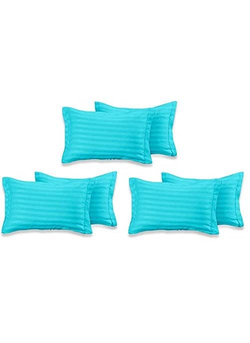 Wonder Decor Satin Stripes Pillow Covers 28 18 Size Set of 6 Without Zipper Sky