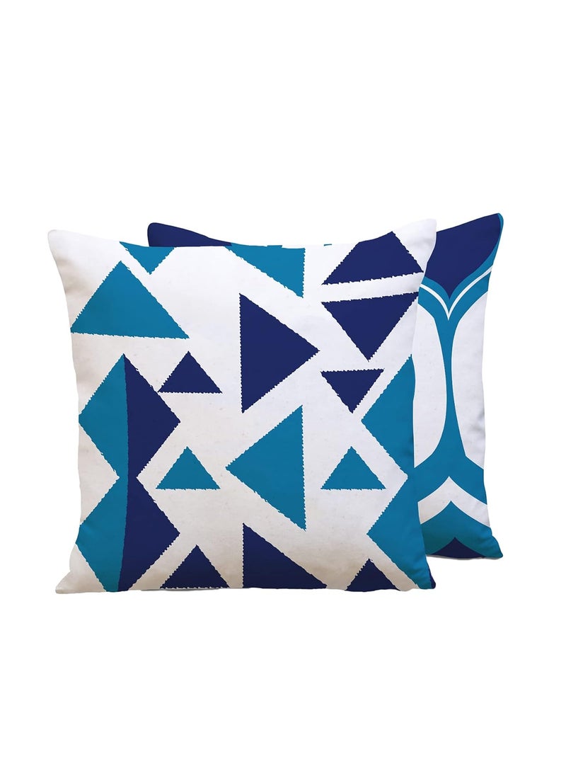 AMAZE ATTIRES Decorative Printed Cotton Satin Square Cushion Cover Set of 2 Throw Pillow CoversCases for Couch Sofa Home 24 x 24 inch or 60cm x 60cm ATCU133