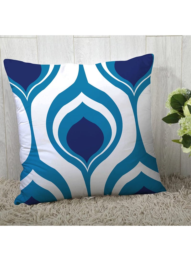 AMAZE ATTIRES Decorative Printed Cotton Satin Square Cushion Cover Set of 2 Throw Pillow CoversCases for Couch Sofa Home 24 x 24 inch or 60cm x 60cm ATCU133
