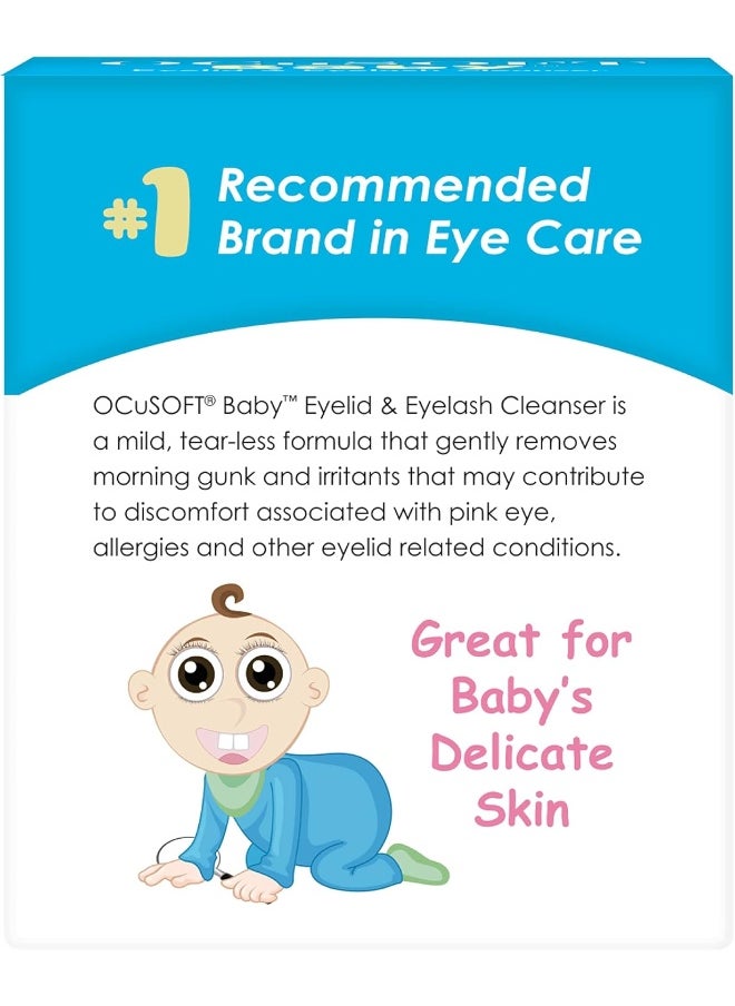 OCuSOFT Baby Eyelid and Eyelash Cleanser, Pre-Moistened Towelette, White/Blue 20 Count