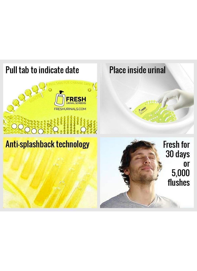 Amigos Store Urinal Screen Mat Mat Lemon 100 Pcs Set Exciting New Fragrances Which Last for 30 Days