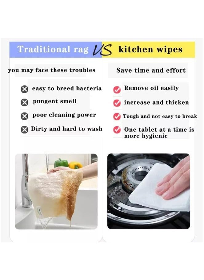 MEZON Kitchen Wet Wipes Kitchen Cleaning Wipes Kitchen Towel Tissue Multi Usage Tissue Paper Wet Paper Disposable for Oily Surface Household Kitchen 80 PCs 20 25 cm
