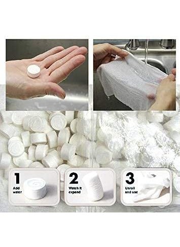 100pcs Disposable Towel Compressed Portable Travel Face Towel Water Wet Wipe Outdoor Tissues