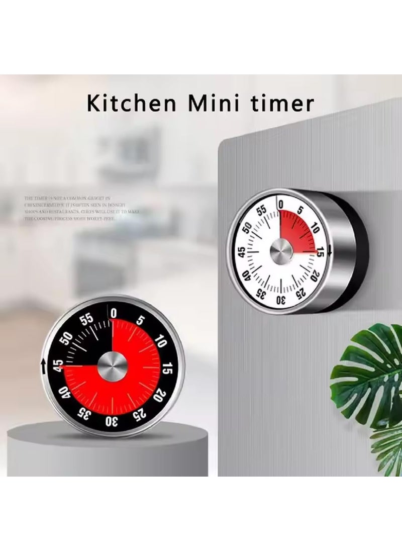 SEAHAVEN 60 miniutes Mechanical Timer Practical Alarm Timer Mini Compact Mechanical Inner Core Clear Display for Applying Facial Masks and Taking a Nap for Most People for Cooking Pack of 1