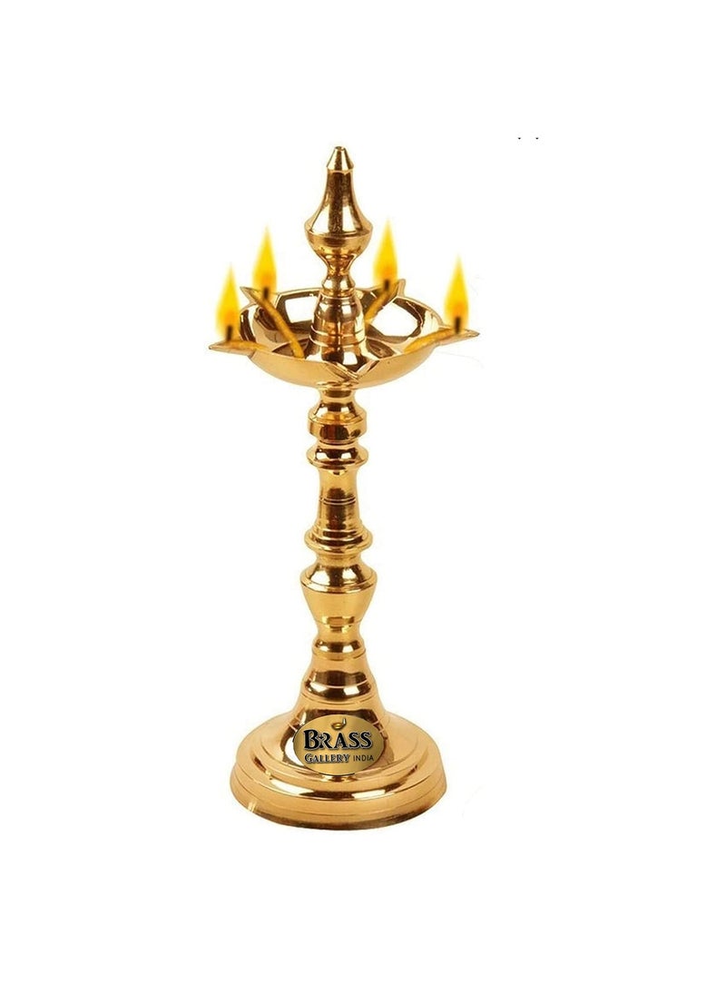 Brass Gallery Brass Diwali Puja Oil Diya Fancy Samayi Height 10 inch Kashi Samayi Height 9 inch