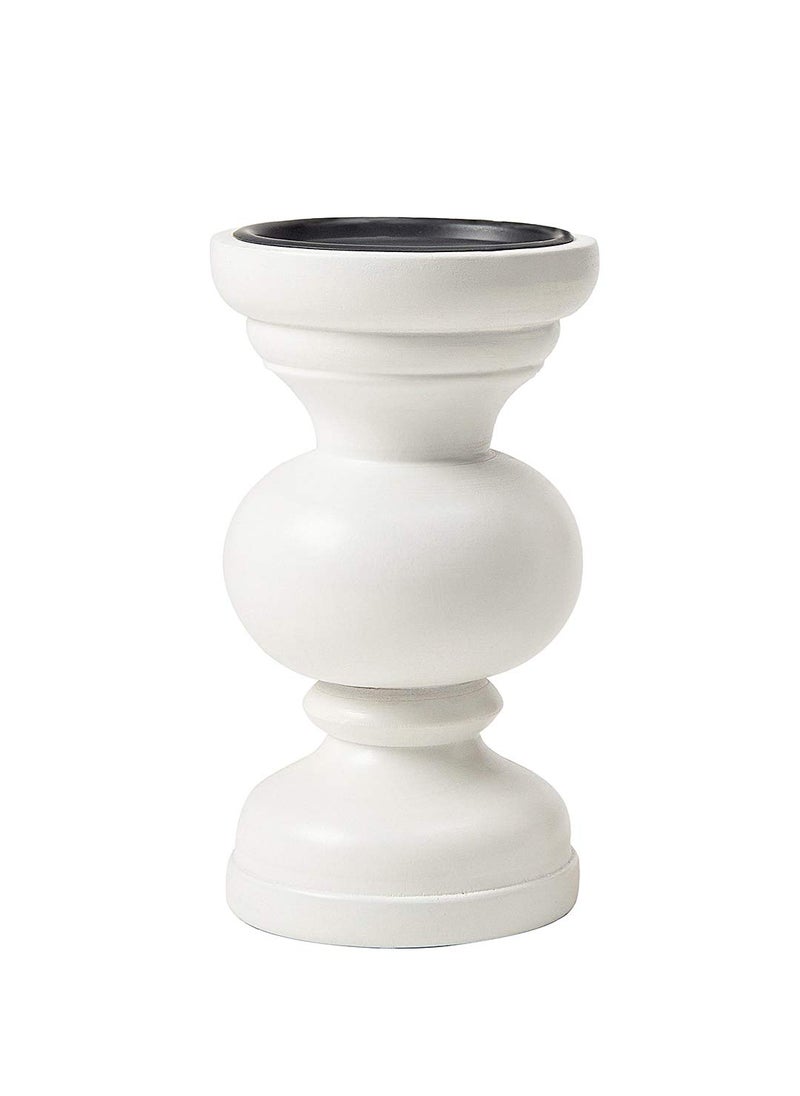Baronial Wooden Candle Stand White