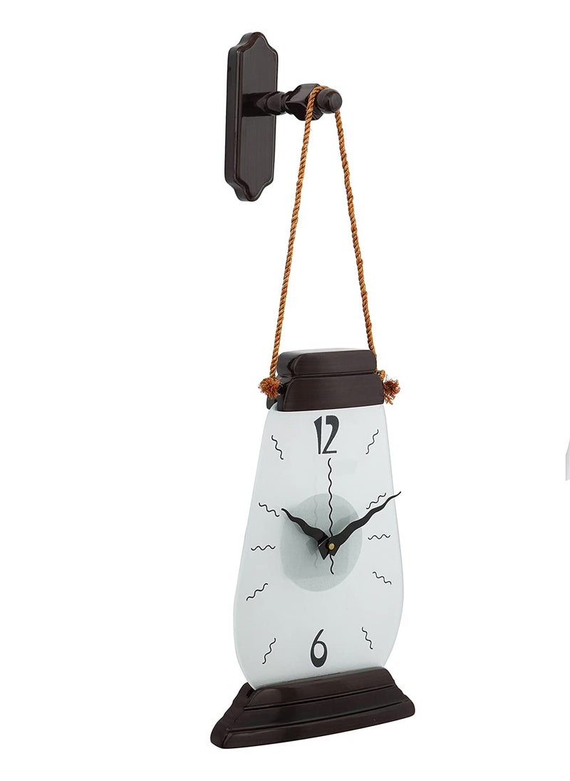 CHRONIKLE Decorative Vertical Hanging Lantern Style Wooden Rosewood Analog Home Decor Wall Clock with Sweep Movement Size 185 x 135 x 585 CM Weight 635 grm Color Rosewood