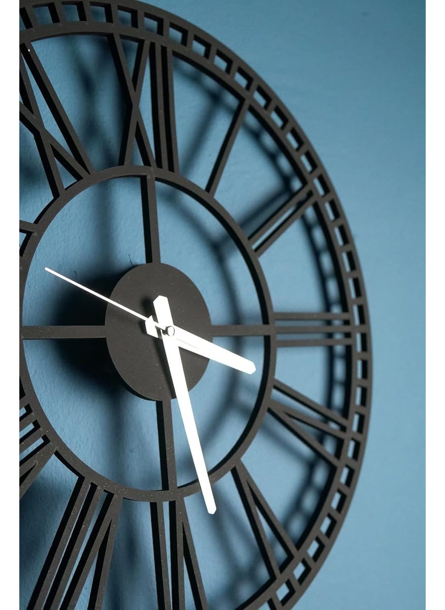 NABSTER Wooden Black Diy Wall Analog Clock Made With Russian Birch Wood Modern Design For Gifting Office Home Living Room Decor 12 Inch Black