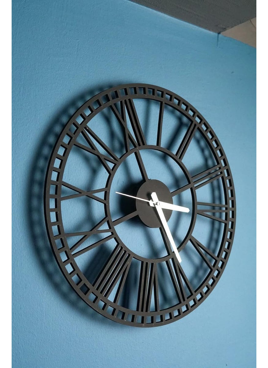 NABSTER Wooden Black Diy Wall Analog Clock Made With Russian Birch Wood Modern Design For Gifting Office Home Living Room Decor 12 Inch Black